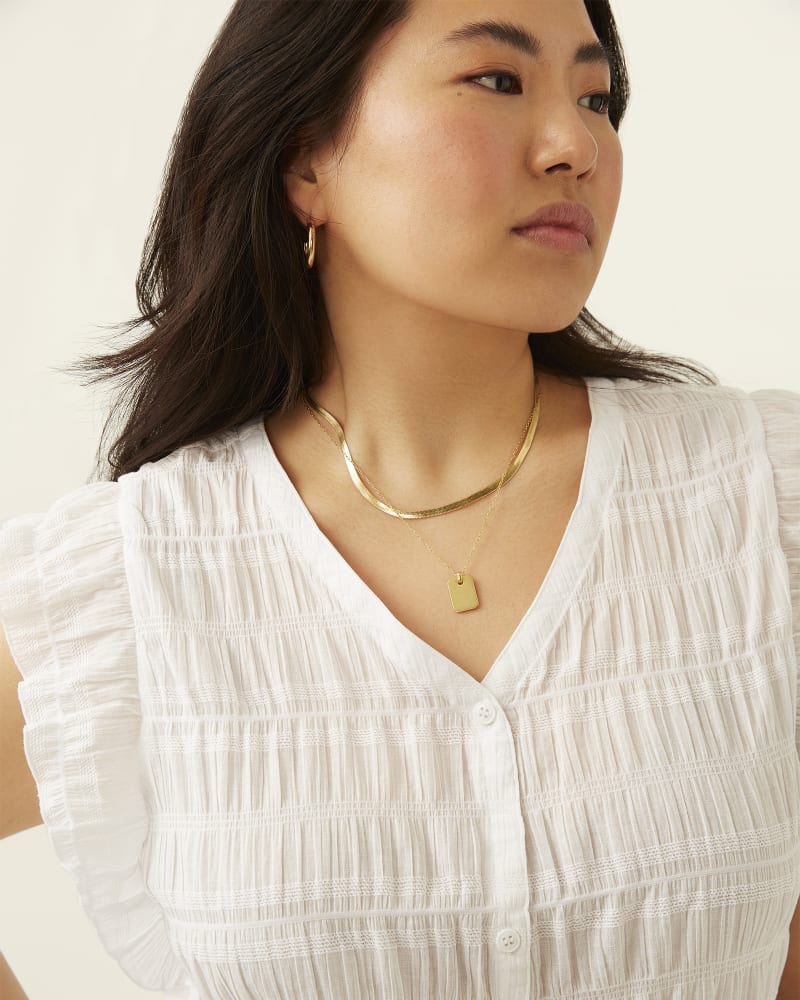 Front of plus size Elia Button Up Frilly Top by Molly & Isadora | Dia&Co | dia_product_style_image_id:194463